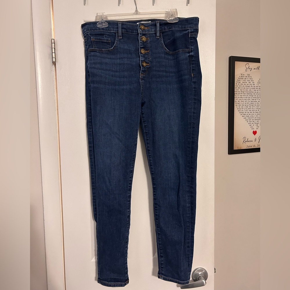 Loft high waist button up skinny jeans/ size 31/12